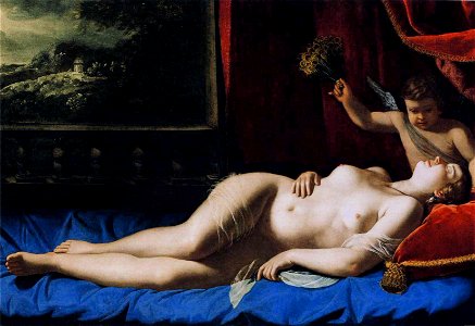 Artemisia Gentileschi - Sleeping Venus. Free illustration for personal and commercial use.