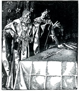 Arthur-Pyle Sir Kay showeth the mystic sword unto Sir Ector
