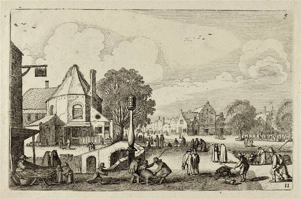 Bedrijvigheid tijdens een marktdag in een stad. NL-HlmNHA 53012481
