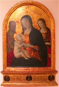 Bernardino fungai, madonna col bambino e i santi g. battista e m. maddalena. Free illustration for personal and commercial use.