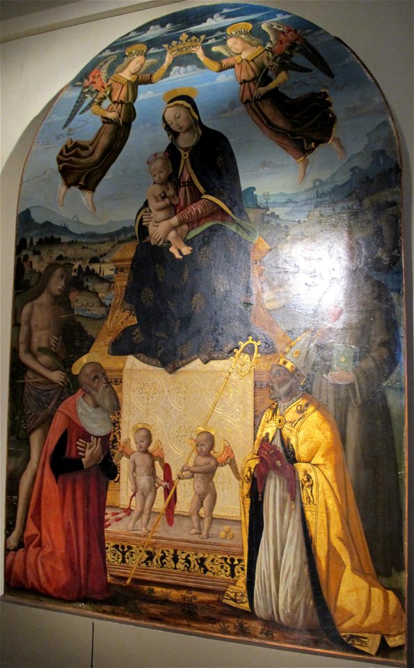 Bernadino fungai, madonna col bambino e santi dal carmine, SI, 02