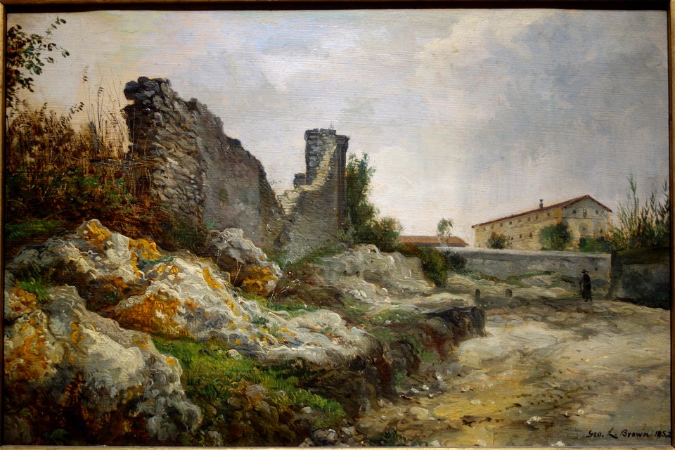 The Ruins (near St. Paul's, Rome) by George Loring Brown, 1852, oil on board - New Britain Museum of American Art - DSC09190