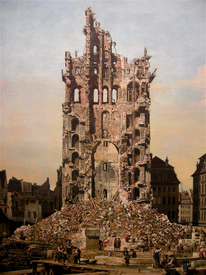 Bernardo bellotto, rovine della kreuzkirche di dresda, 1765 02
