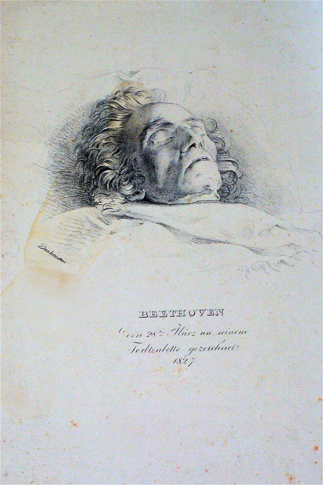 Beethoven am Totenbett Litho