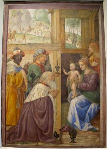 Bernardino luini, adorazione dei magi, 1520-25 ca., da un oratorio a greco milanese 01. Free illustration for personal and commercial use.