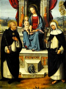 Benvenuto Tisi (Il Garofalo 1481-1559) Maagd en Kind met Dominicus en Catharina van Siena - National Gallery Londen 5-3-2015 11-05-39
