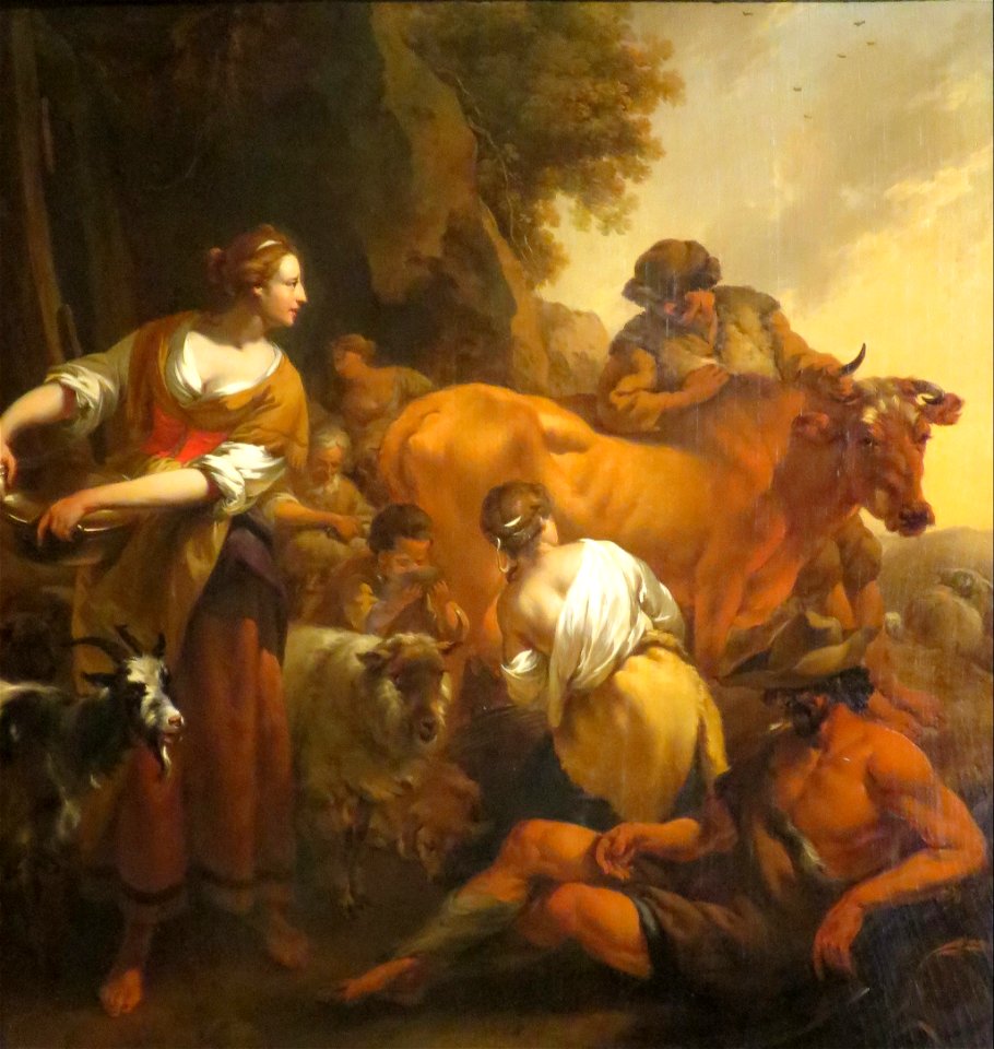 'Pastoral Scene' by Nicolaes Berchem, 1679, oil on panel, Norton Simon Museum