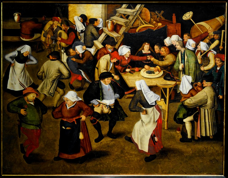 Brueghel the Younger's wedding dance in a barn