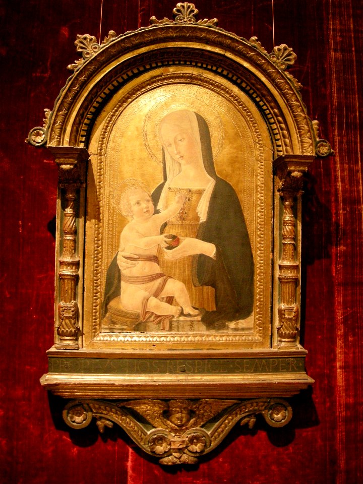 Benvenuto di Giovanni, madonna col bambino, 1470 ca.