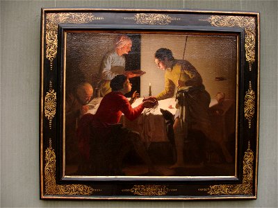 Hendrick ter Brugghen Esau sells his birthright. Free illustration for personal and commercial use.