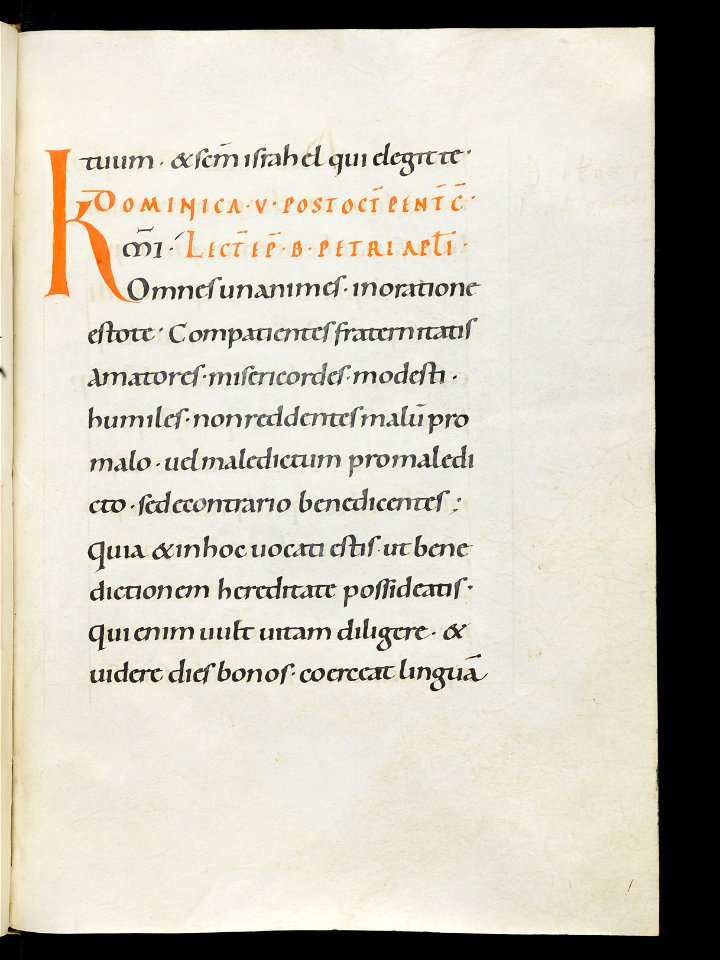 Beromünster, Stiftskirche St. Michael, Epistolar, f. 70r – Epistolary