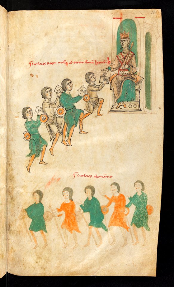 Bern, Burgerbibliothek, Cod. 120.II, f. 106r – Petrus de Ebulo Liber ad honorem Augusti, lat