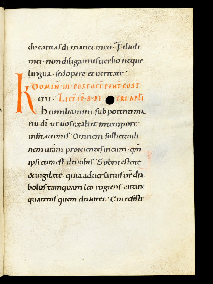 Beromünster, Stiftskirche St. Michael, Epistolar, f. 67r – Epistolary