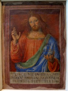 Bernardino luini, crtisto benedicente, 1520-25 ca., da un oratorio a greco milanese 01. Free illustration for personal and commercial use.