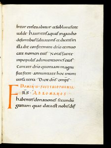 Beromünster, Stiftskirche St. Michael, Epistolar, f. 16r – Epistolary