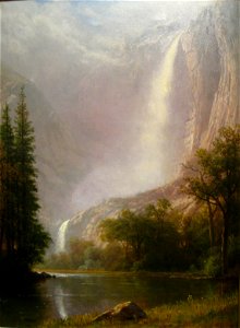 Yosemite Falls, 1865-1870, by Albert Bierstadt (1830-1902) - Worcester Art Museum - IMG 7674. Free illustration for personal and commercial use.