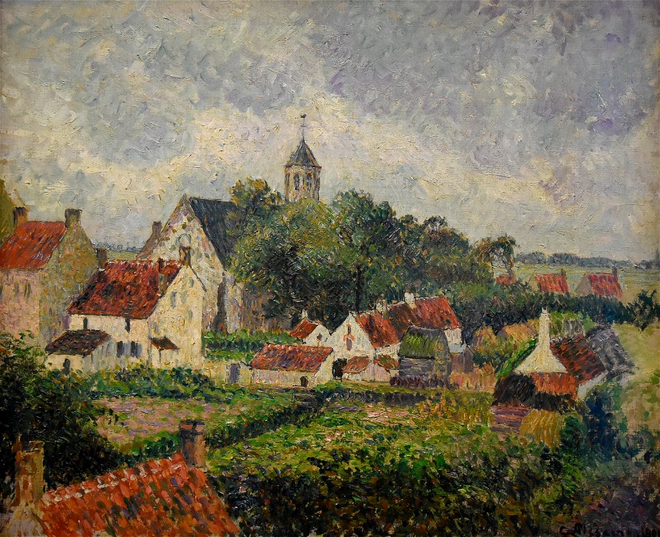 Camille Pissarro (1830-1903) Het dorp Knokke (1894) Petit Palais Parijs 23-8-2017 16-54-23