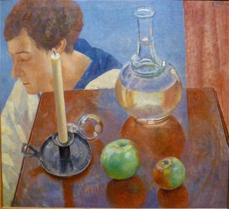 Candle and Carafe, Kuzma Petrov-Vodkin, 1918