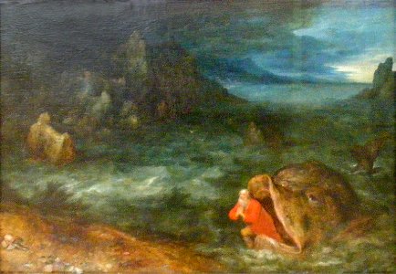 Jan Brueghel the Elder-Jonas entsteigt dem Rachen des Walfisches-komplett. Free illustration for personal and commercial use.