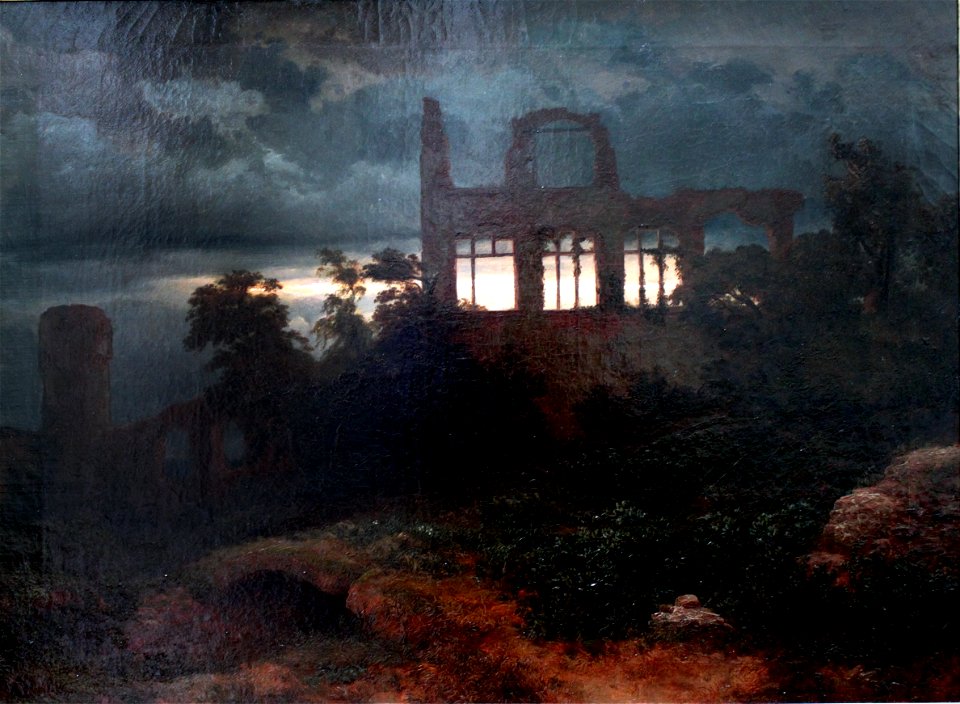 1847 Böcklin Landschaft mit Burgruine anagoria
