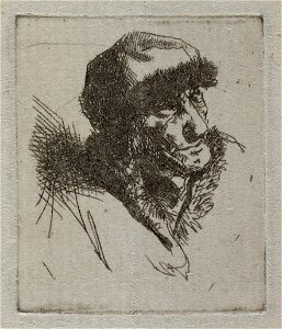 Buste van een oude vrouw met bontmuts, NL-HlmNHA 53010039