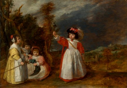 Brouwer and Craesbeeck - Young Children Playing a Game. Free illustration for personal and commercial use.