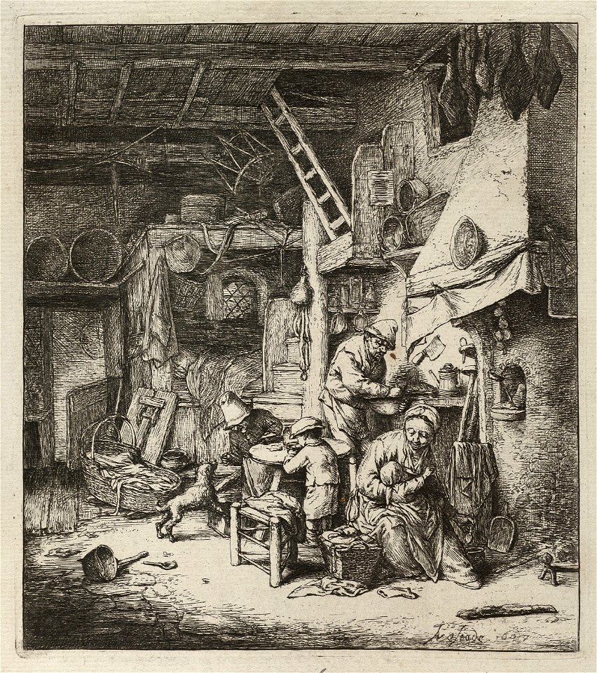 Boerengezin in interieur. NL-HlmNHA 1477 53010979