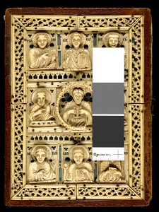 Beromünster, Stiftskirche St. Michael, Epistolar, QP card on binding – Epistolary
