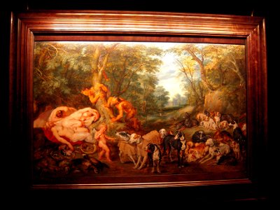 Brueghel and Rubens, Diana and Her Nymphs Asleep, Musee Chasse et Nature. Free illustration for personal and commercial use.