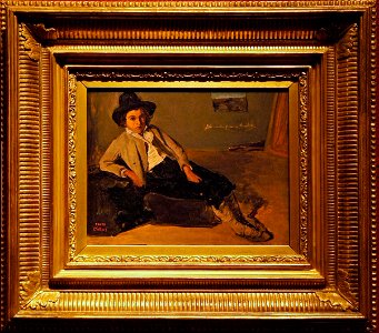 Camille Corot Jeune italien assis. Free illustration for personal and commercial use.