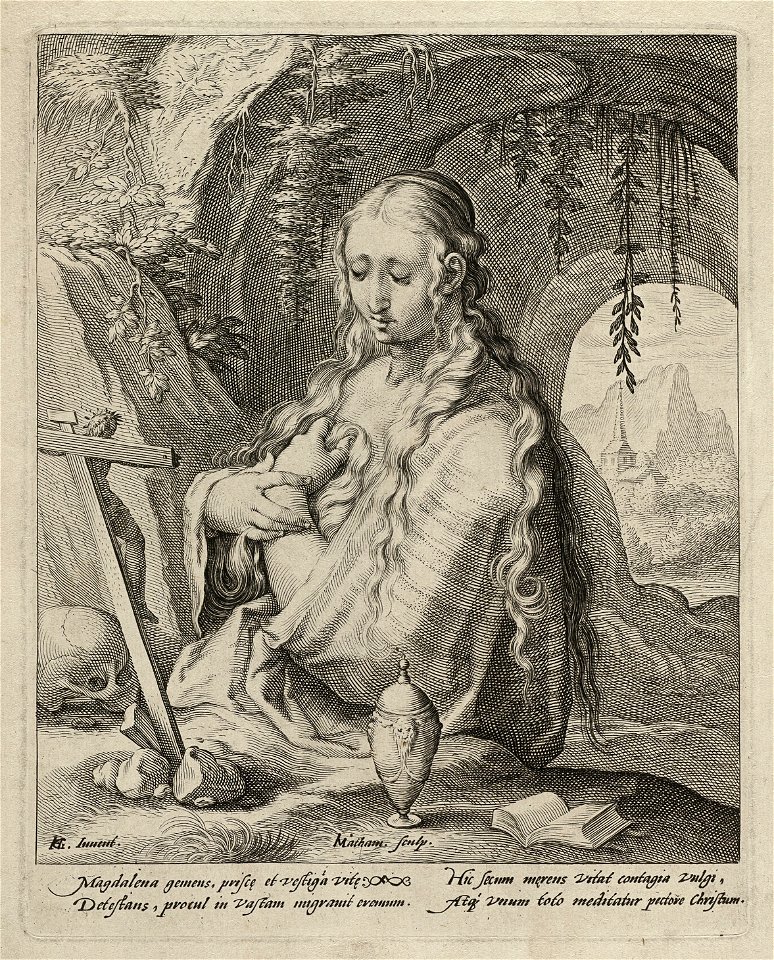Boetvaardige Maria Magdalena in landschap. NL-HlmNHA 1477 53010717