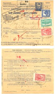 Bulletin d'expédition Budakeszi, Hungary to Wikon, Switzerland 1928