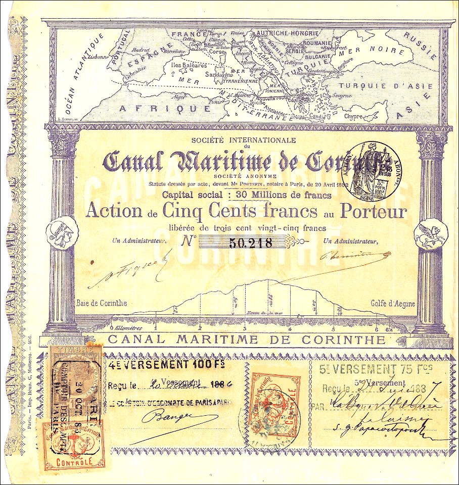 Canal Maritime de Corinthe 1882