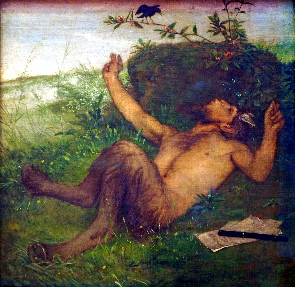 Arnold Böcklin Faun e Amsel zupfeifend (1)