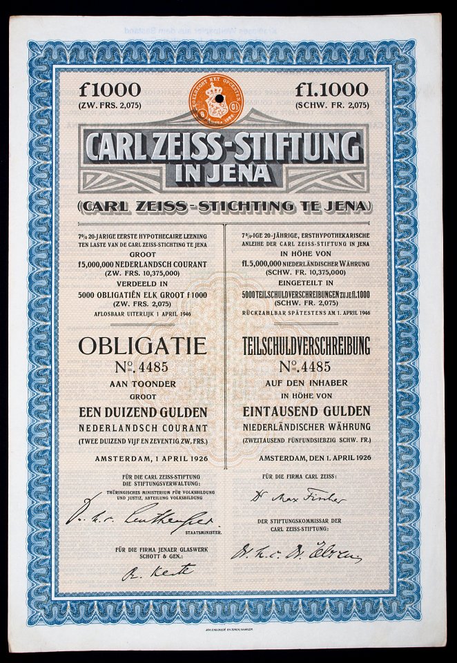 Carl Zeiss-Stiftung 1926