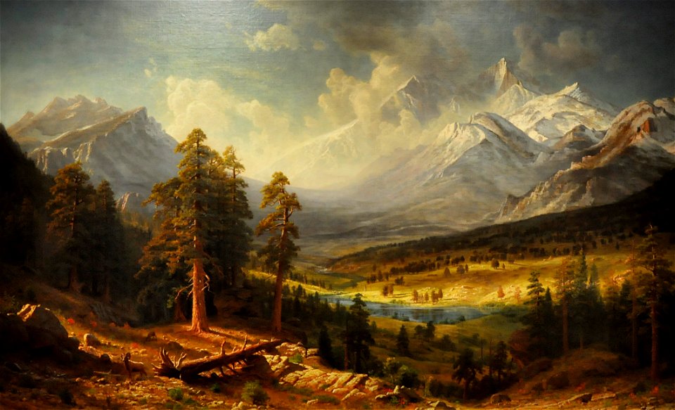 Albert Bierstadt (1830-1902) - Estes Park (1877) - Denver Art Museum 18-9-2014 12-46-50. Free illustration for personal and commercial use.