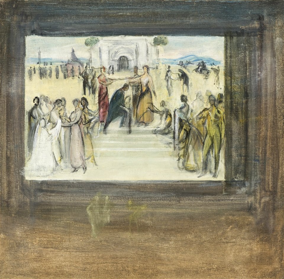 Boceto de La consagración de la copla by Julio Romero de Torres