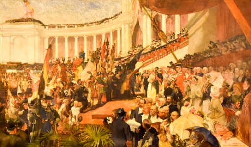 Camille van Camp (1834-1891) Vijftigste verjaardag der Belgische onafhankelijkheid - Parlement Brussel 21-07-2018