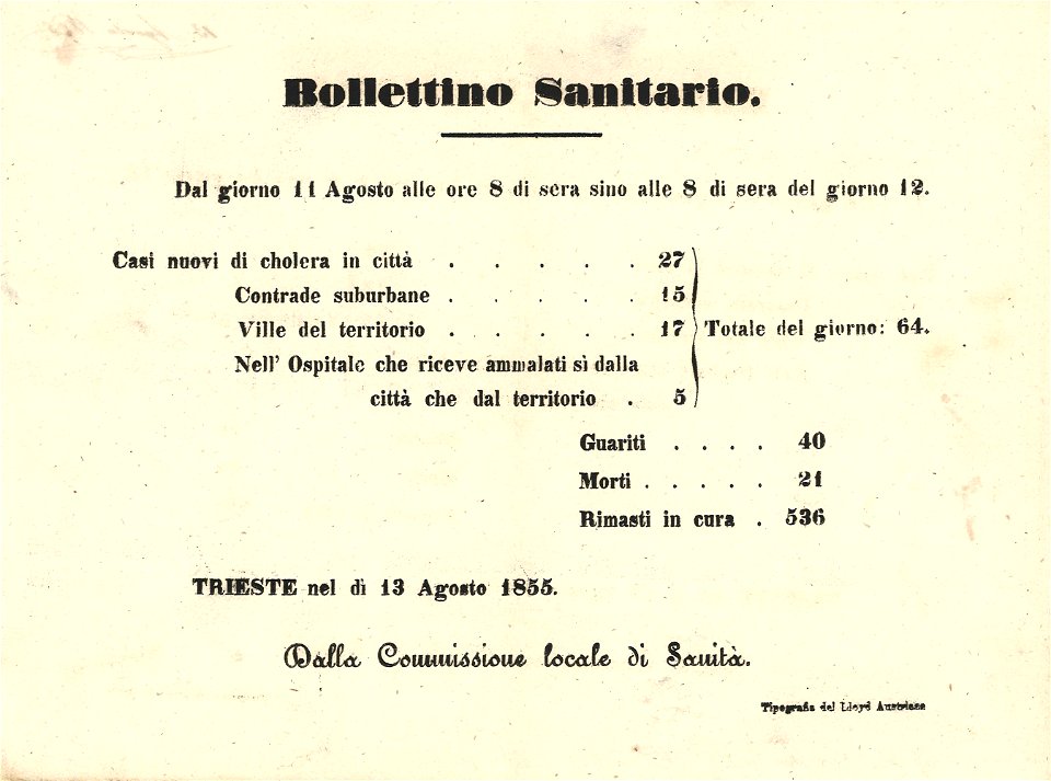 Bolletino sanitario 1855 WP