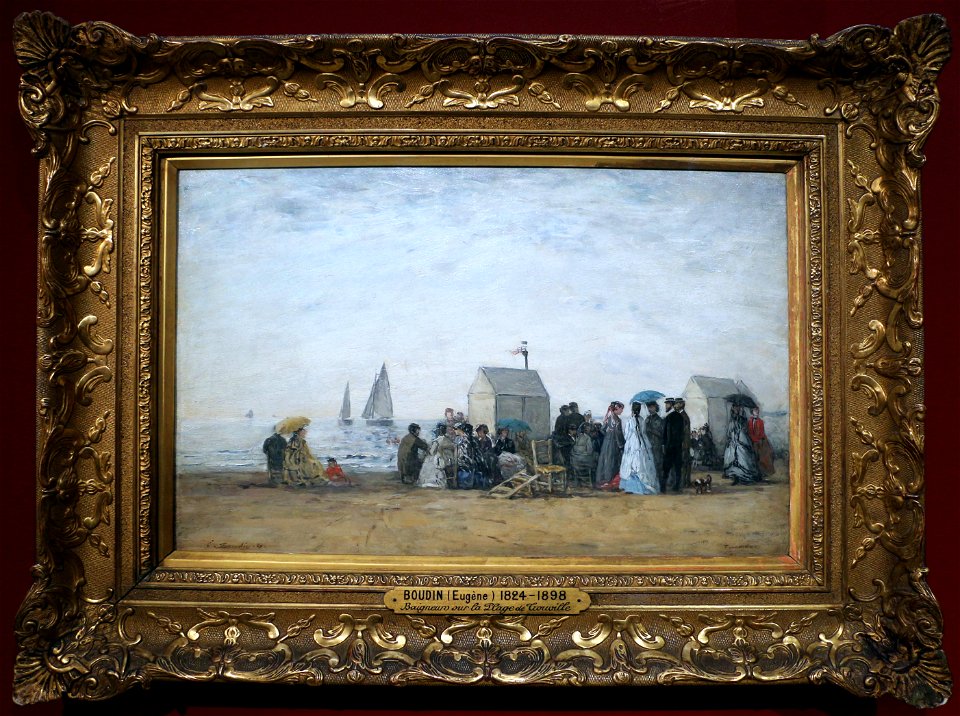 Eugéne boudin, la spiaggia di trouville, 1867