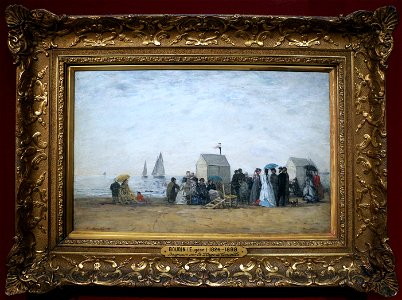 Eugéne boudin, la spiaggia di trouville, 1867
