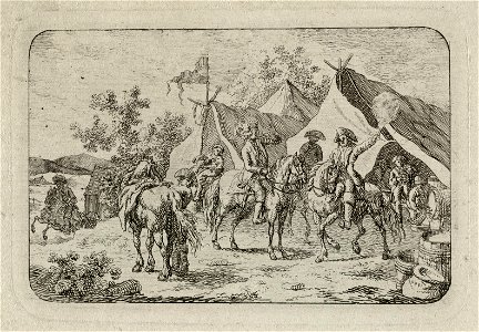 Cavalerie bij een tentenkamp. NL-HlmNHA 1477 53012159
