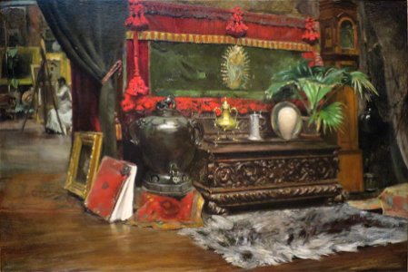 A Corner of My Studio by William Merritt Chase, c. 1895. Free illustration for personal and commercial use.