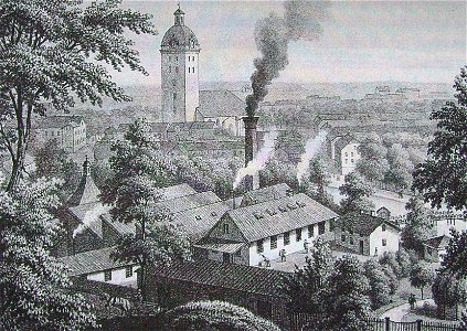Borås väveri 1871. Edward Davies, Charles Hill, William Robertson