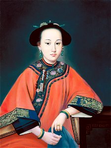 Consort Rong dressed in Manchu Clothes. Free illustration for personal and commercial use.