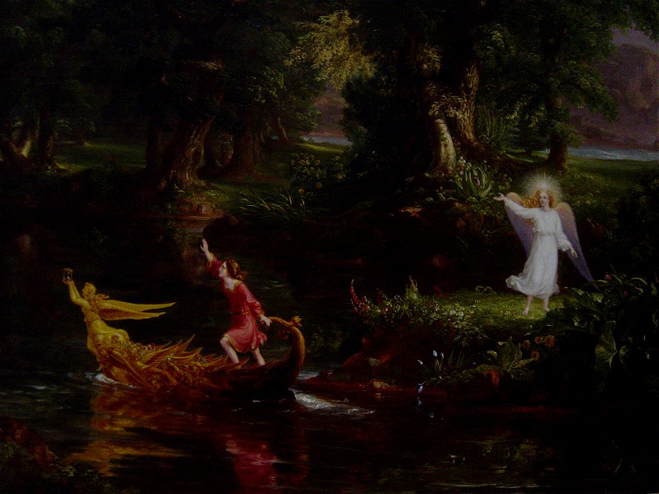 Detail, Voyage of Life, Youth. Thomas Cole.