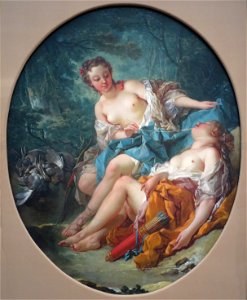 Companions of Diana by François Boucher, 1745. Free illustration for personal and commercial use.