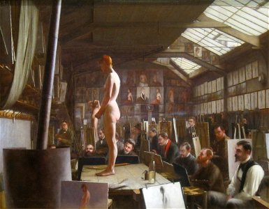 'Bouguereau's Atelier at Académie Julian, Paris' Jefferson David Chalfant