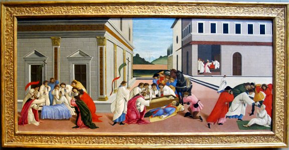 Sandro botticelli, miracoli di san zanobi, 1500 ca. 01. Free illustration for personal and commercial use.