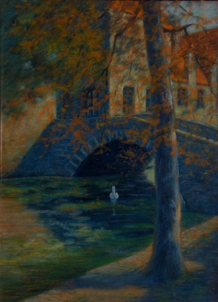 Charles Poupaert.Zwaan op Brugse reien